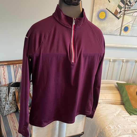 Quarter zip, fleece lined full sleeve active top - Picture 2 of 3